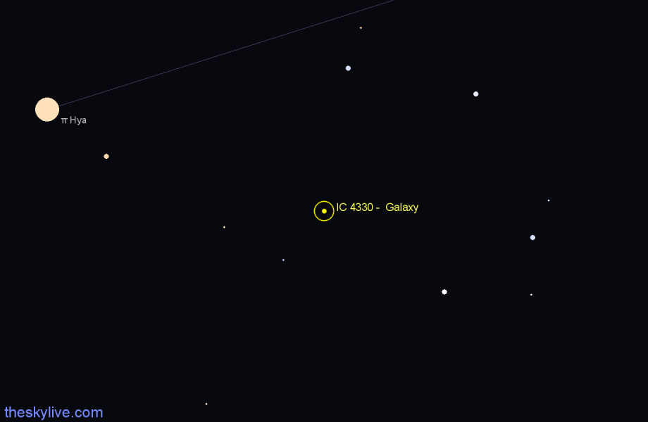 Finder chart IC 4330 - Galaxy in Hydra star