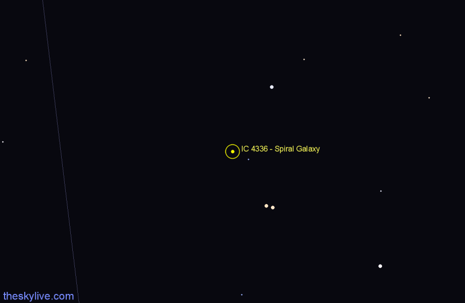 Finder chart IC 4336 - Spiral Galaxy in Canes Venatici star
