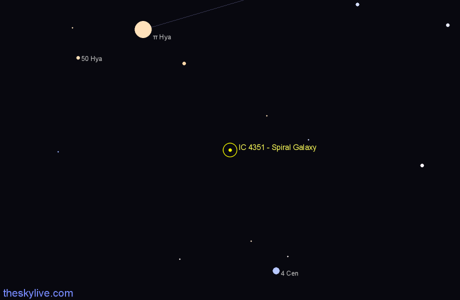 Finder chart IC 4351 - Spiral Galaxy in Hydra star