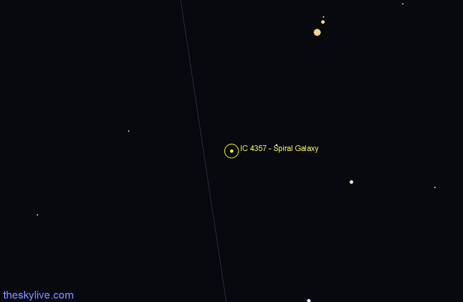 Finder chart IC 4357 - Spiral Galaxy in Canes Venatici star