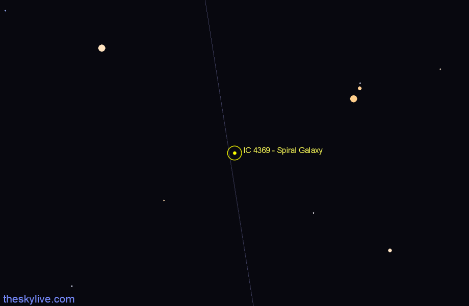 Finder chart IC 4369 - Spiral Galaxy in Canes Venatici star