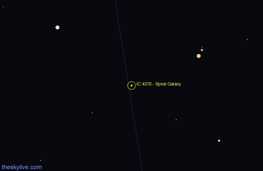 Finder chart IC 4370 - Spiral Galaxy in Canes Venatici star