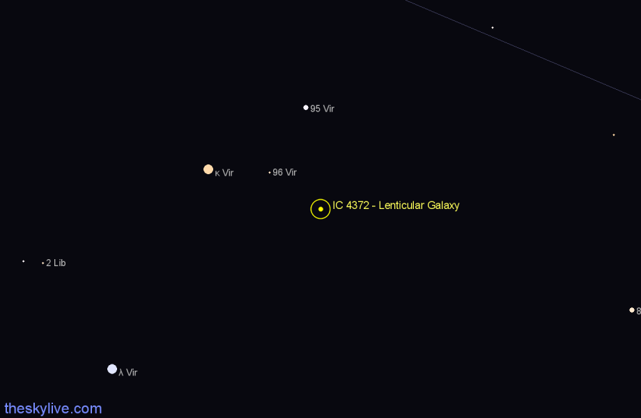 Finder chart IC 4372 - Lenticular Galaxy in Virgo star