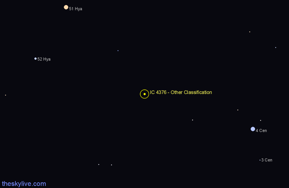 Finder chart IC 4376 - Other Classification in Centaurus star