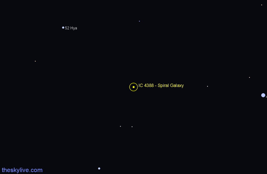 Finder chart IC 4388 - Spiral Galaxy in Centaurus star