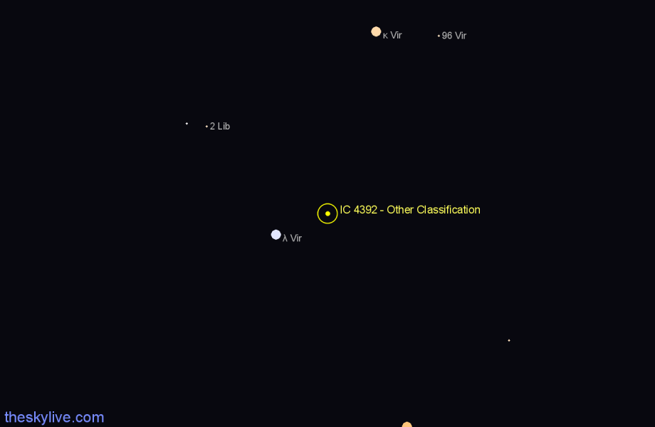 Finder chart IC 4392 - Other Classification in Virgo star