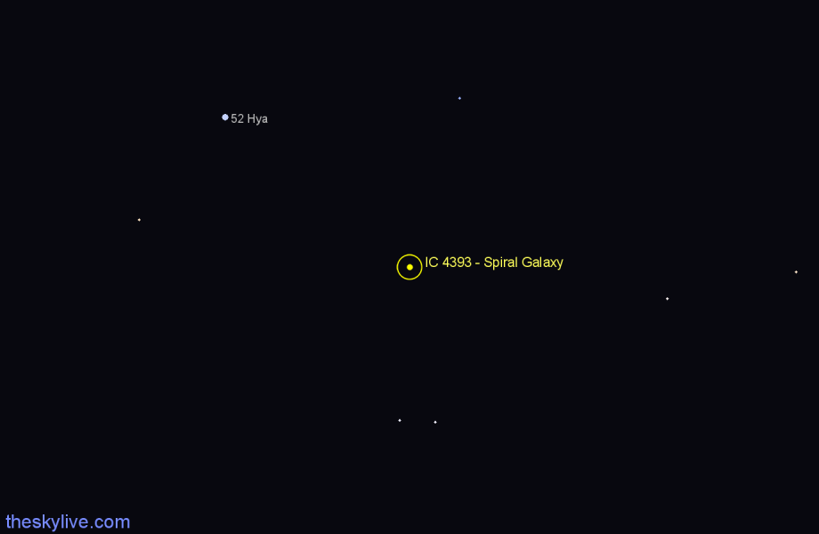 Finder chart IC 4393 - Spiral Galaxy in Centaurus star