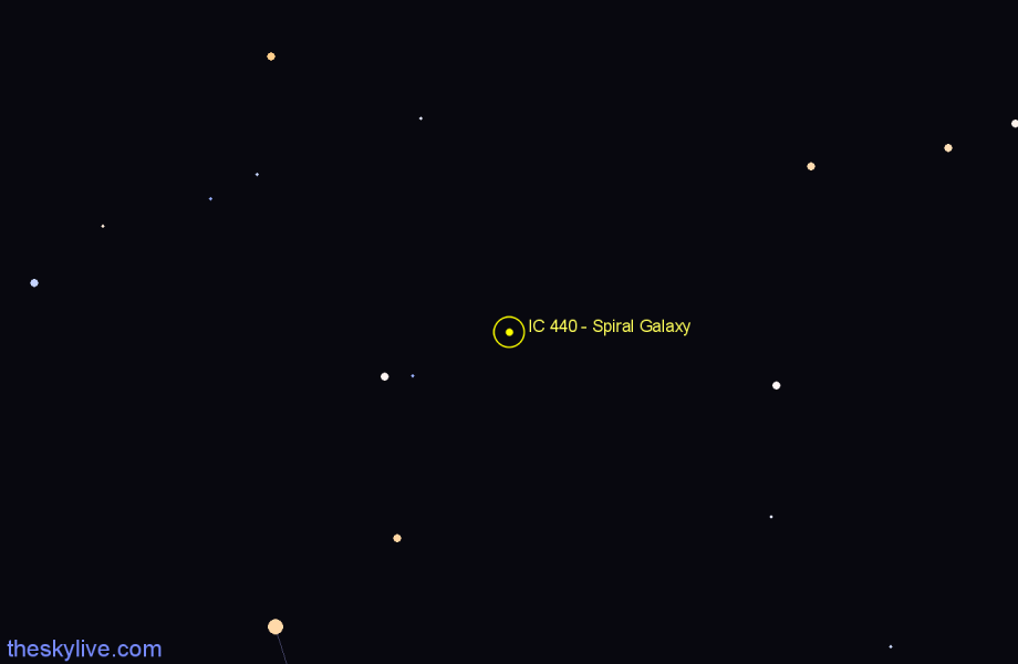 Finder chart IC 440 - Spiral Galaxy in Camelopardalis star