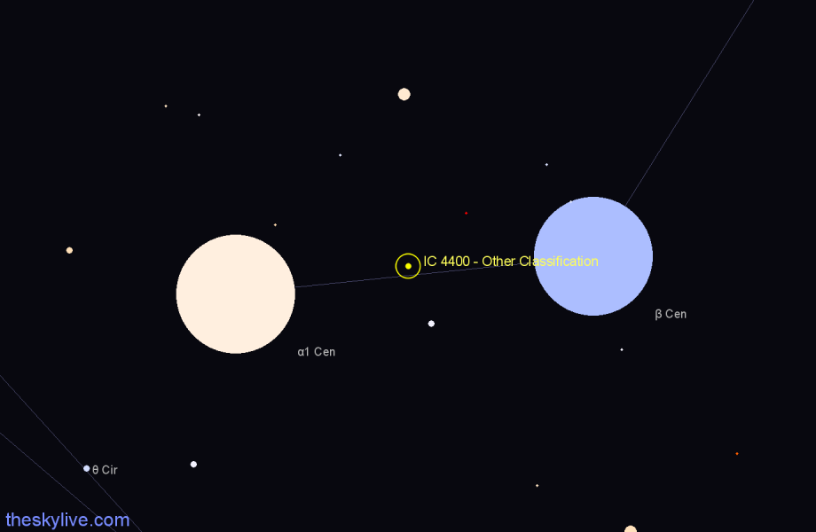 Finder chart IC 4400 - Other Classification in Centaurus star