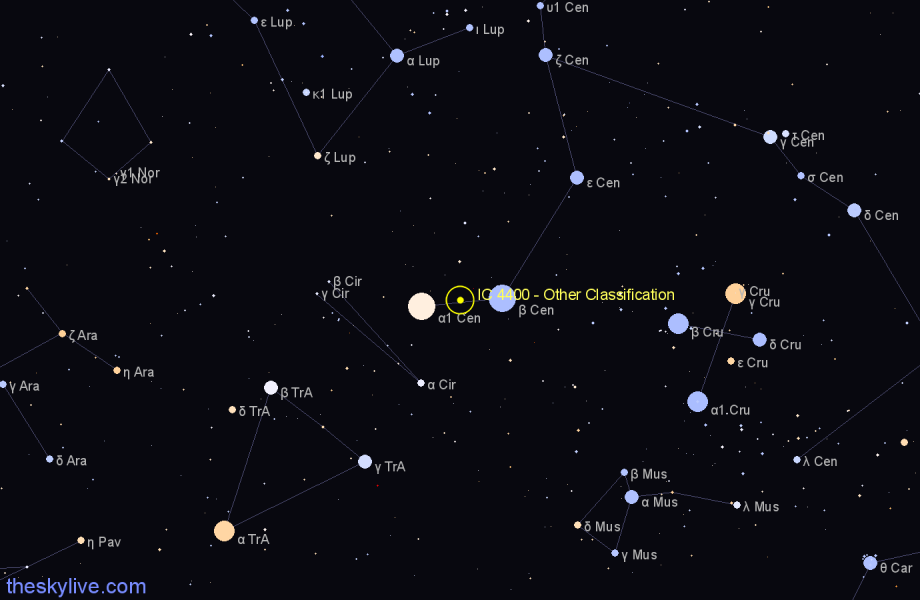 Finder chart IC 4400 - Other Classification in Centaurus star