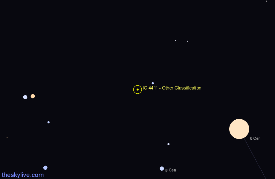 Finder chart IC 4411 - Other Classification in Centaurus star