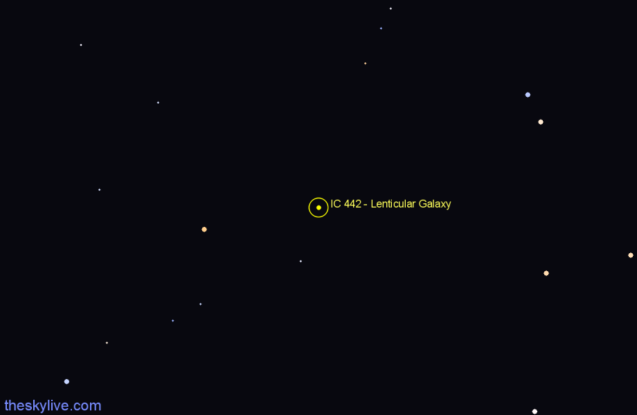 Finder chart IC 442 - Lenticular Galaxy in Camelopardalis star