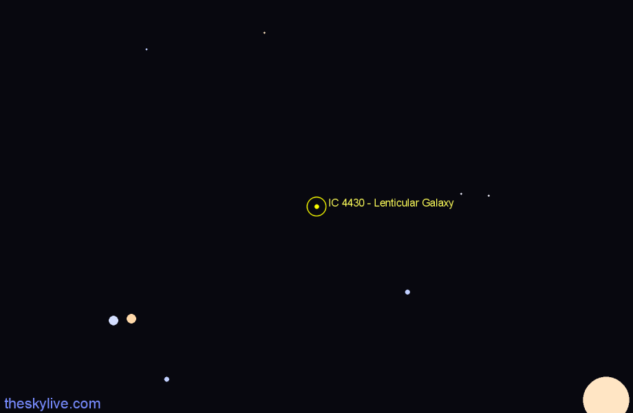 Finder chart IC 4430 - Lenticular Galaxy in Centaurus star
