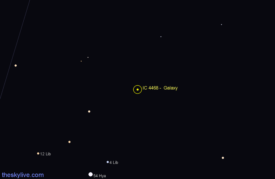 Finder chart IC 4468 - Galaxy in Libra star