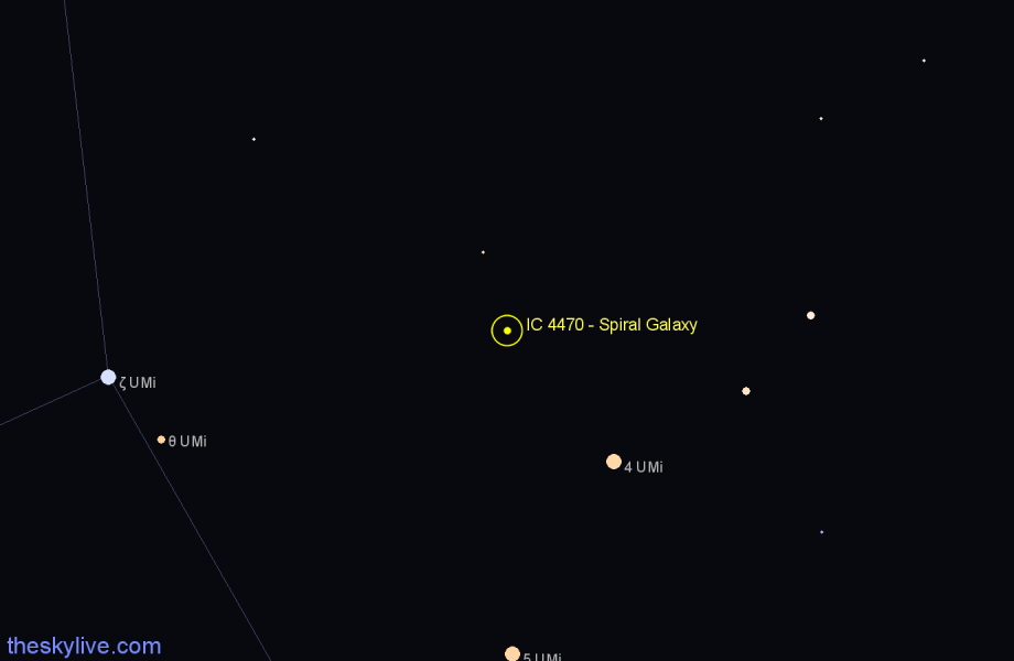 Finder chart IC 4470 - Spiral Galaxy in Ursa Minor star