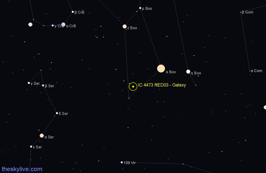 Finder chart IC 4473 NED03 - Galaxy in Boötes star