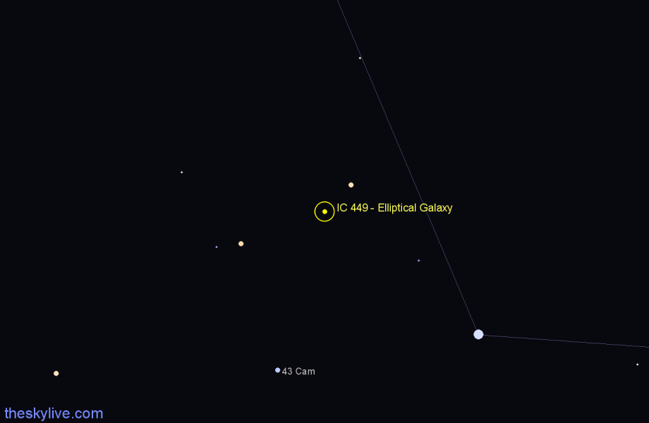Finder chart IC 449 - Elliptical Galaxy in Camelopardalis star