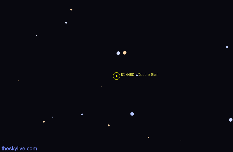 Finder chart IC 4490 - Double Star in Centaurus star