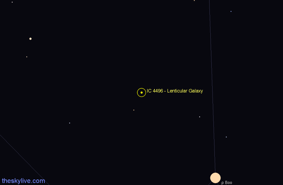 Finder chart IC 4496 - Lenticular Galaxy in Boötes star