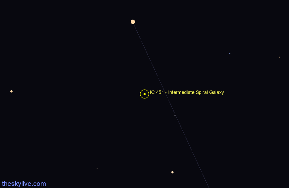 Finder chart IC 451 - Intermediate Spiral Galaxy in Camelopardalis star