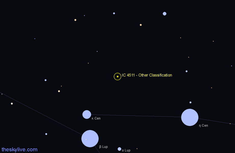 Finder chart IC 4511 - Other Classification in Centaurus star