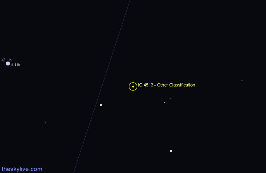 Finder chart IC 4513 - Other Classification in Libra star