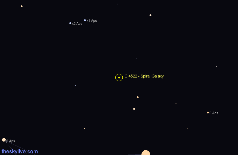 Finder chart IC 4522 - Spiral Galaxy in Apus star