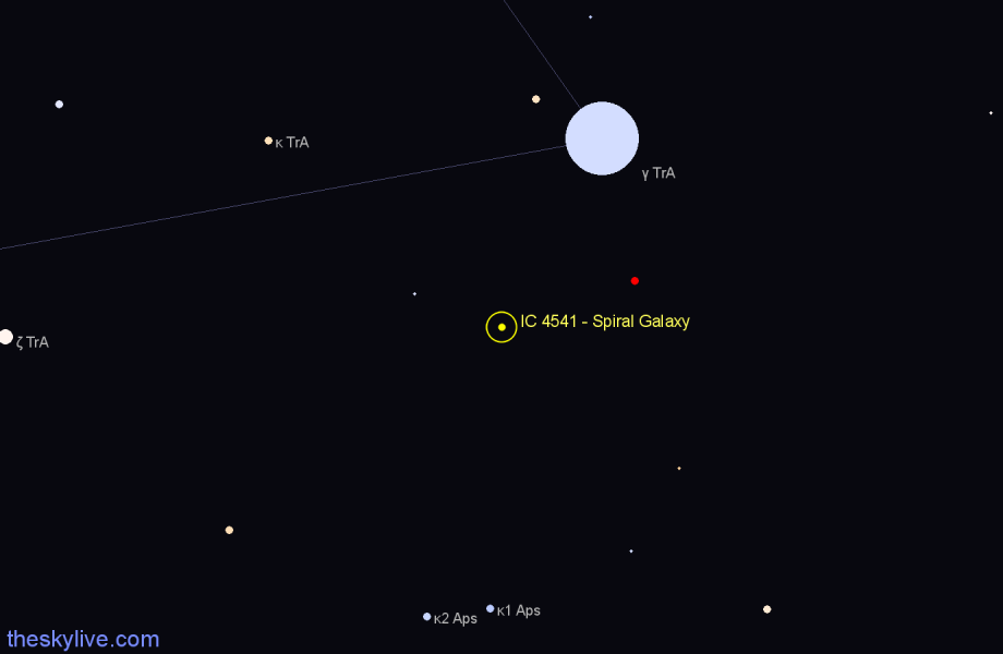 Finder chart IC 4541 - Spiral Galaxy in Apus star