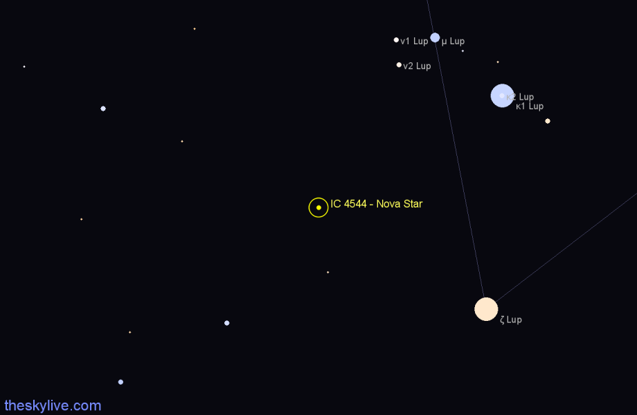 Finder chart IC 4544 - Nova Star in Norma star