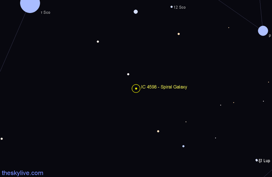 Finder chart IC 4598 - Spiral Galaxy in Scorpius star