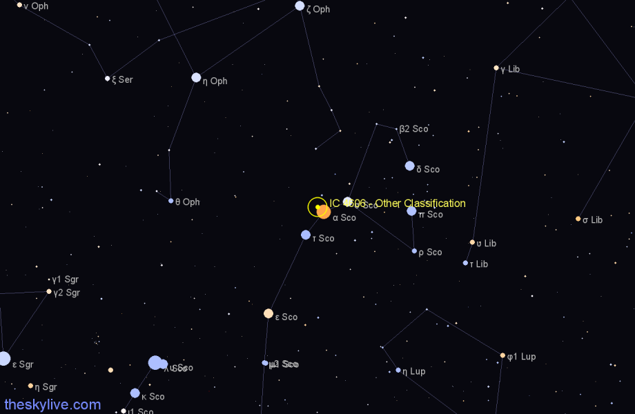 Finder chart IC 4606 - Other Classification in Scorpius star