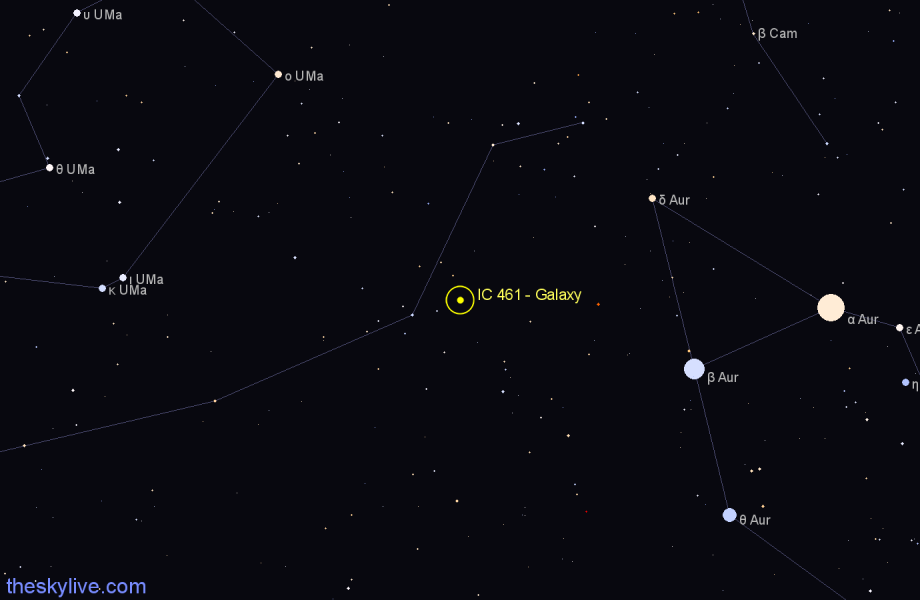 Finder chart IC 461 - Galaxy in Lynx star