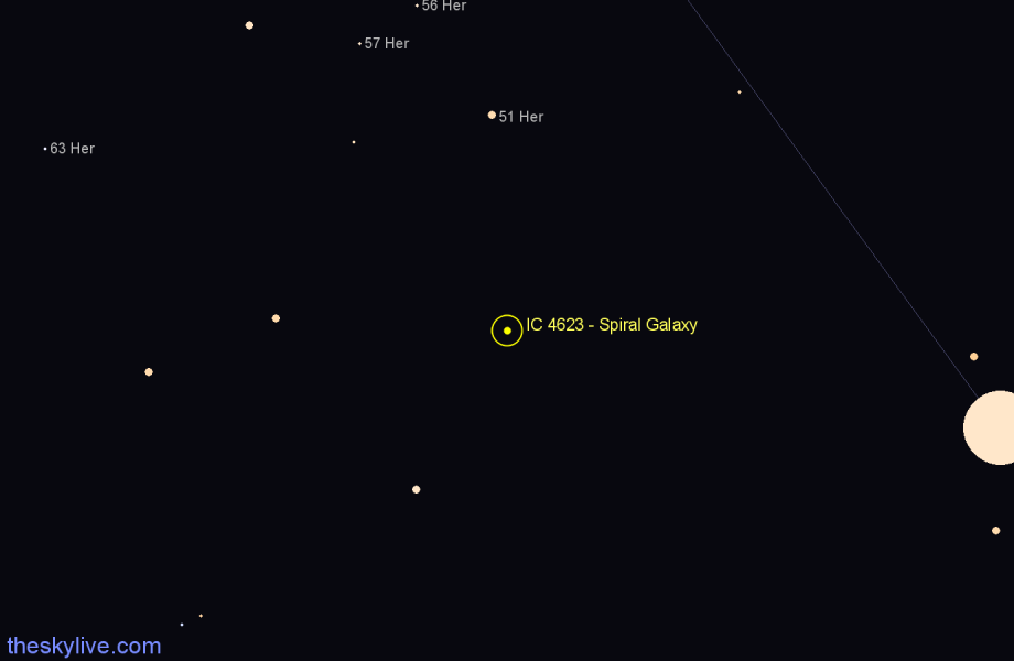 Finder chart IC 4623 - Spiral Galaxy in Hercules star