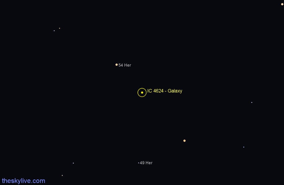 Finder chart IC 4624 - Galaxy in Hercules star