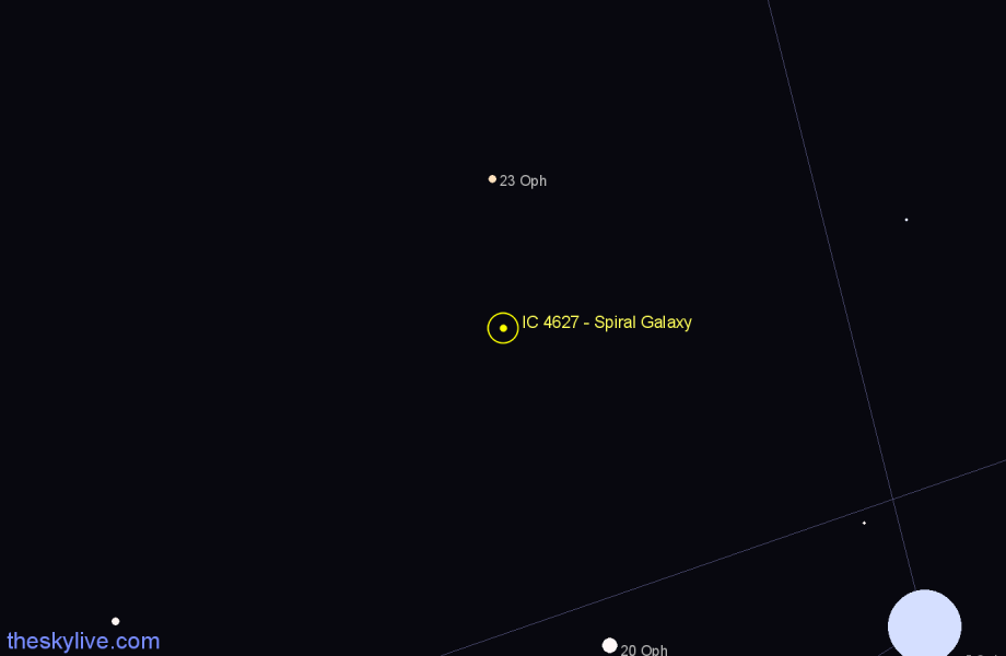 Finder chart IC 4627 - Spiral Galaxy in Ophiuchus star