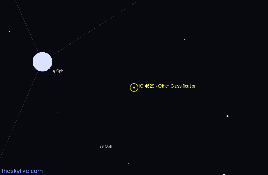 Finder chart IC 4629 - Other Classification in Ophiuchus star