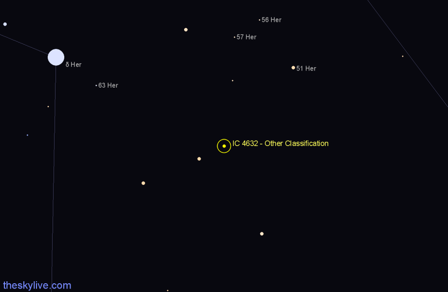 Finder chart IC 4632 - Other Classification in Hercules star