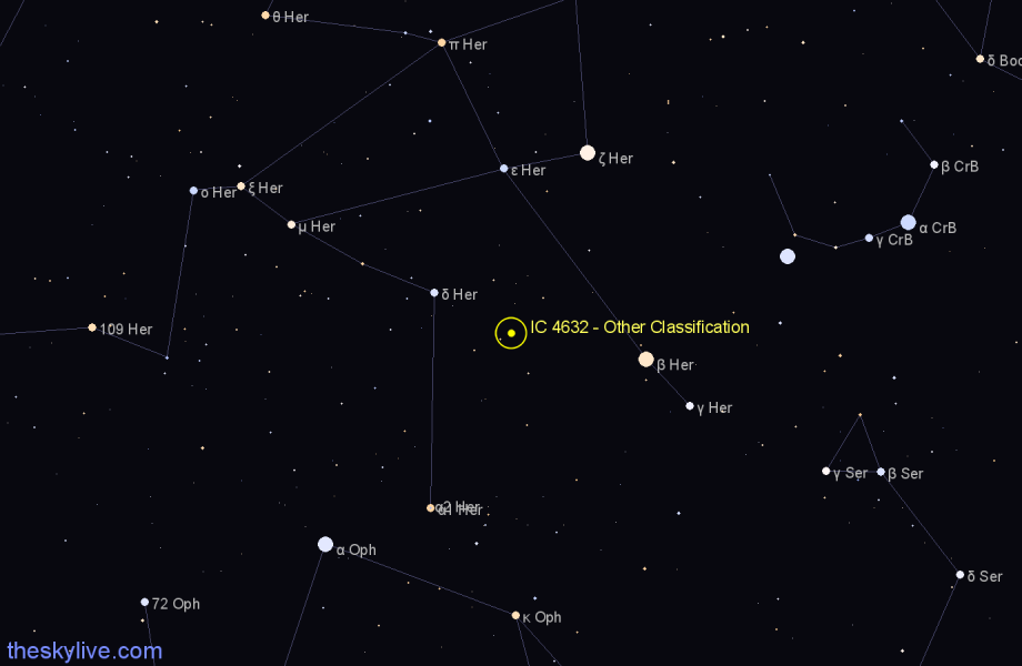 Finder chart IC 4632 - Other Classification in Hercules star