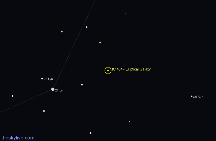Finder chart IC 464 - Elliptical Galaxy in Lynx star