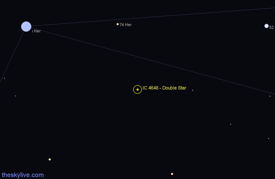 Finder chart IC 4648 - Double Star in Hercules star