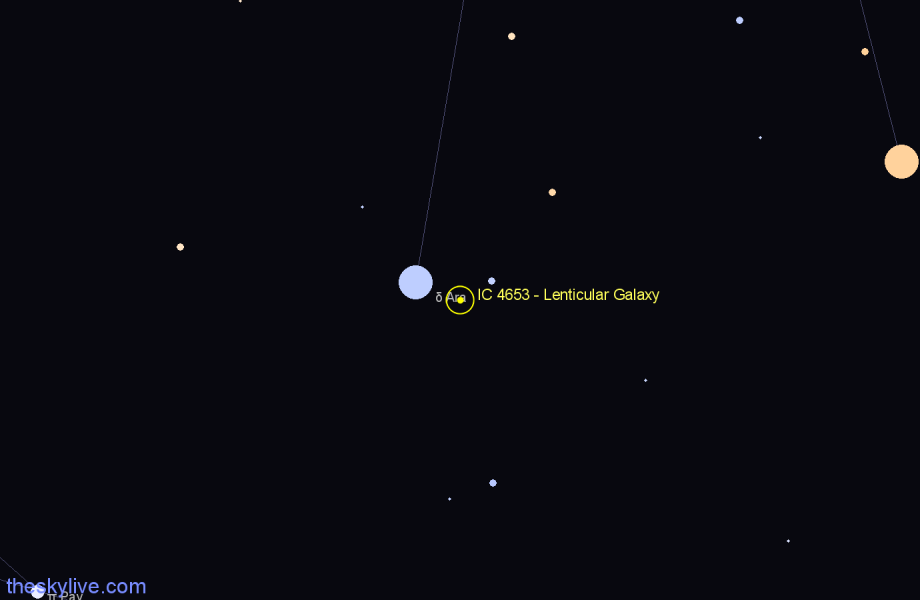 Finder chart IC 4653 - Lenticular Galaxy in Ara star