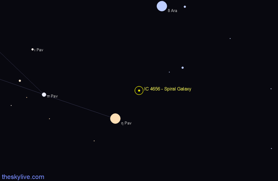 Finder chart IC 4656 - Spiral Galaxy in Ara star