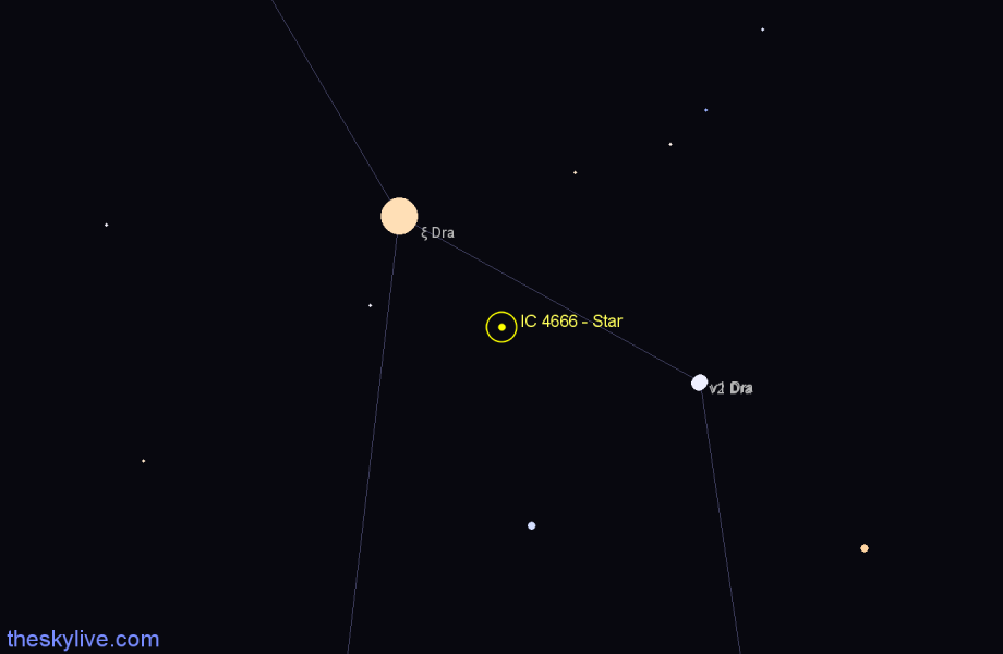 Finder chart IC 4666 - Star in Draco star
