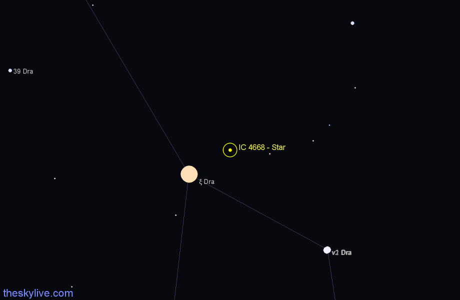 Finder chart IC 4668 - Star in Draco star
