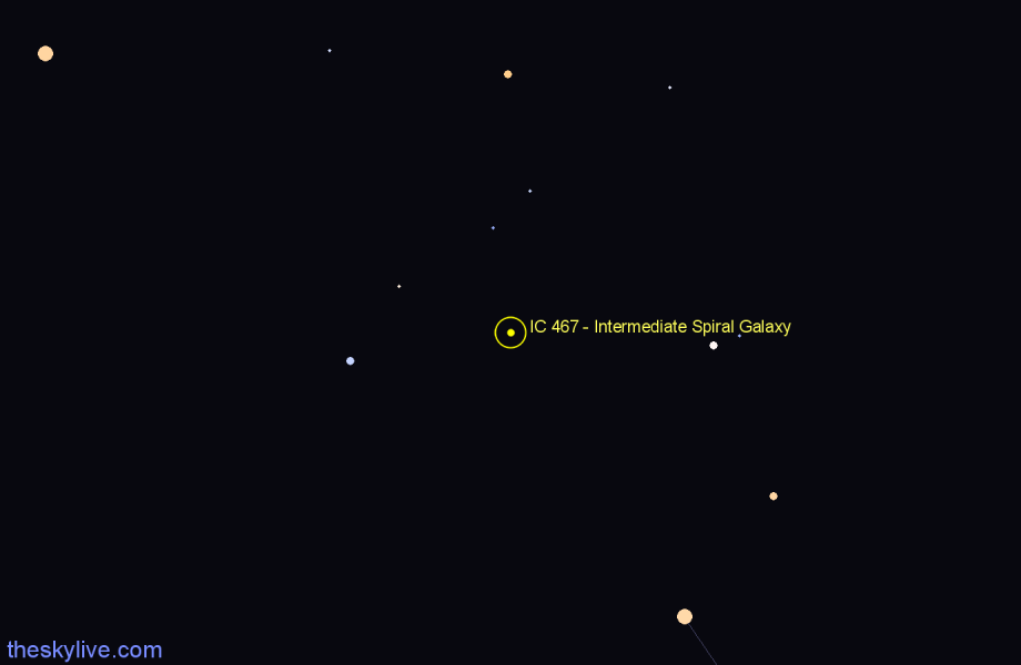 Finder chart IC 467 - Intermediate Spiral Galaxy in Camelopardalis star