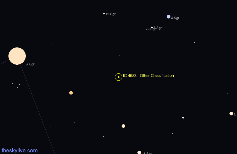 Finder chart IC 4683 - Other Classification in Sagittarius star