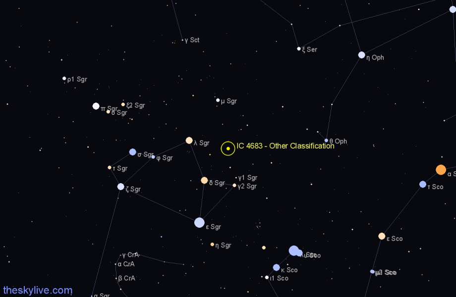 Finder chart IC 4683 - Other Classification in Sagittarius star