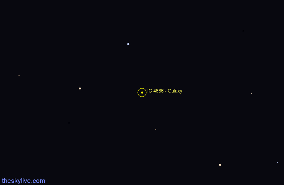 Finder chart IC 4686 - Galaxy in Pavo star