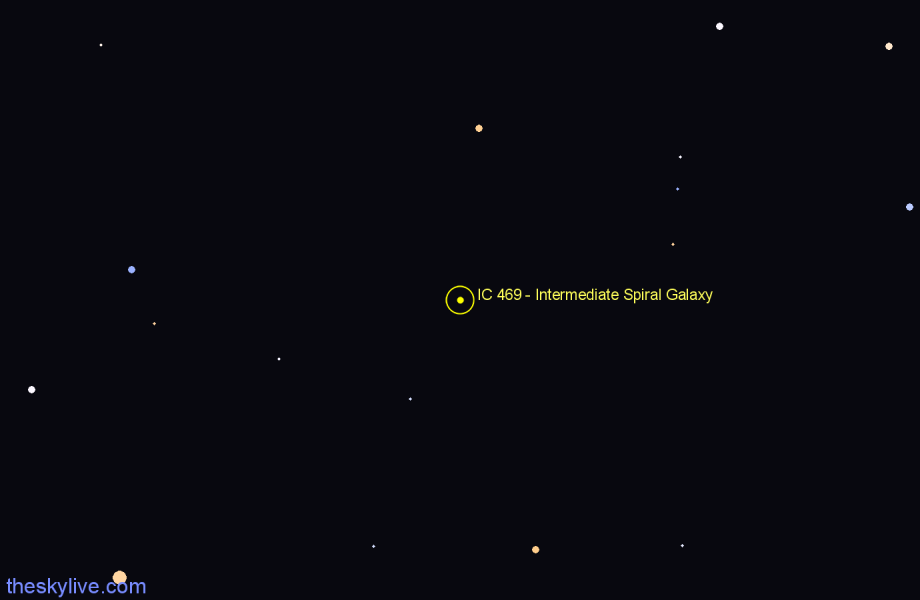 Finder chart IC 469 - Intermediate Spiral Galaxy in Cepheus star