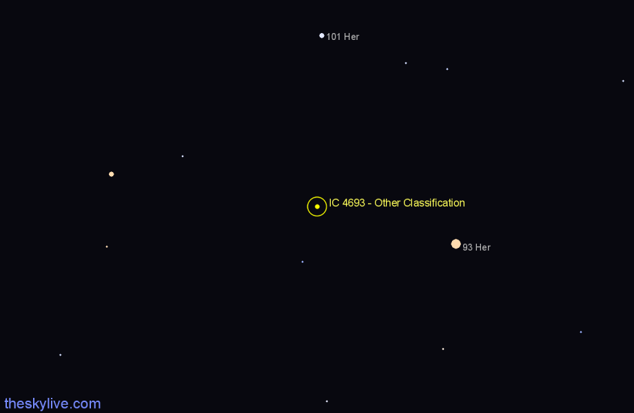 Finder chart IC 4693 - Other Classification in Hercules star